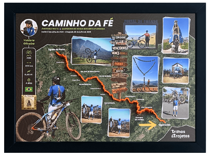 Exemplo de quadro 3D personalizado do Caminho da Fé