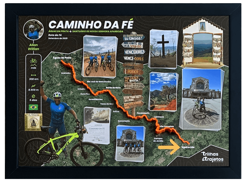 Quadro personalizado para peregrino do Caminho da Fé